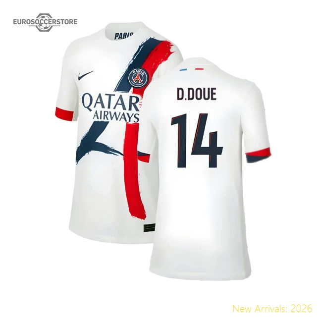 2024-2025 PSG Away Shirt (Kids) (D.Doue 14)-Vantage Point Soccer